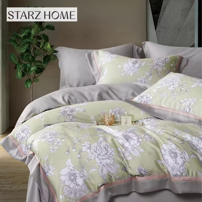 Luxury Home Textile Floral Impressed 100% Sheets de algodão