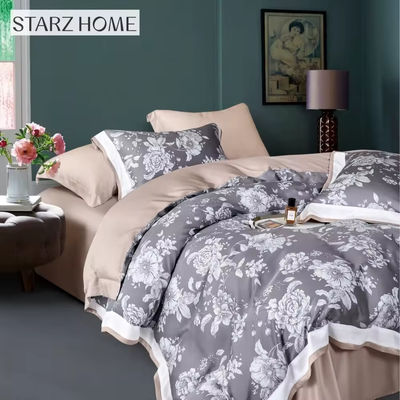 Luxury Home Textile Floral Impressed 100% Sheets de algodão