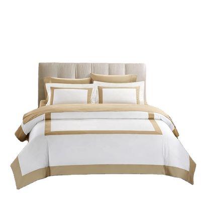 Star Hotel Plain White Luxury Comforter Quilt Cover Set de roupa de cama feita de tecido de algodão