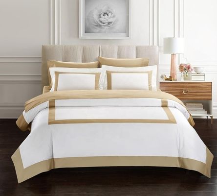 Star Hotel Plain White Luxury Comforter Quilt Cover Set de roupa de cama feita de tecido de algodão