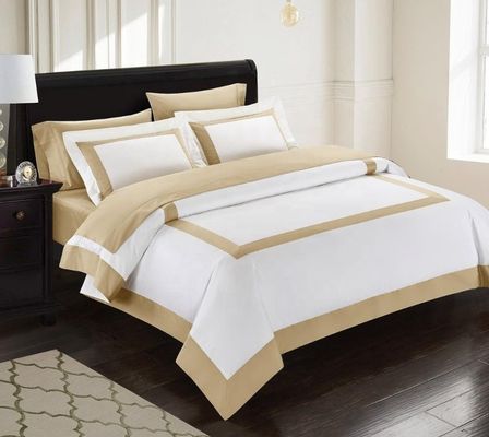 Star Hotel Plain White Luxury Comforter Quilt Cover Set de roupa de cama feita de tecido de algodão