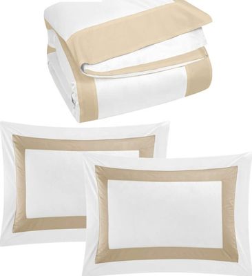 Star Hotel Plain White Luxury Comforter Quilt Cover Set de roupa de cama feita de tecido de algodão