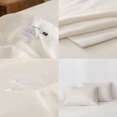 Largo de algodão de tecido orgânico de densidade de roupa de cama Set Creme 3Pcs Cobertura de cobertor 100% algodão
