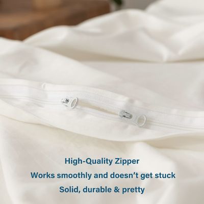 Largo de algodão de tecido orgânico de densidade de roupa de cama Set Creme 3Pcs Cobertura de cobertor 100% algodão