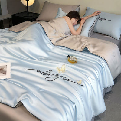 Set de colcha de Verão Silky Tencel 4 Colchas finas de seda de gelo para lavagem em máquina 60 Número de tecidos