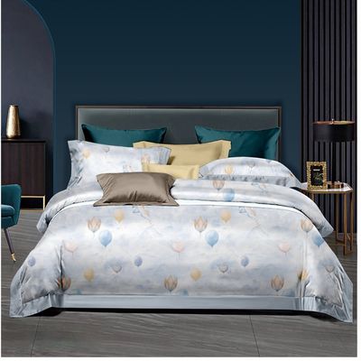 Cores personalizadas 4 pcs de poliéster de luxo tecido plano macia roupa de cama de design de hotel