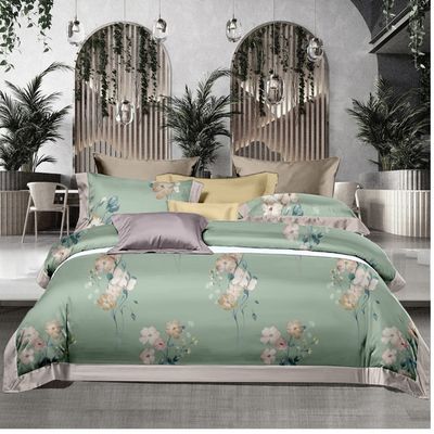Cores personalizadas 4 pcs de poliéster de luxo tecido plano macia roupa de cama de design de hotel