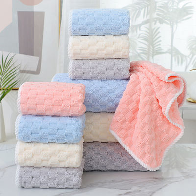 Toalhas faciais de lã de coral sustentáveis com forte absorção e design tecido