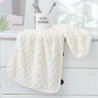 Toalhas faciais de lã de coral sustentáveis com forte absorção e design tecido