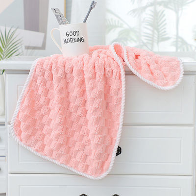 Toalhas faciais de lã de coral sustentáveis com forte absorção e design tecido