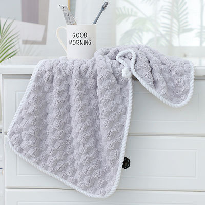 Toalhas faciais de lã de coral sustentáveis com forte absorção e design tecido