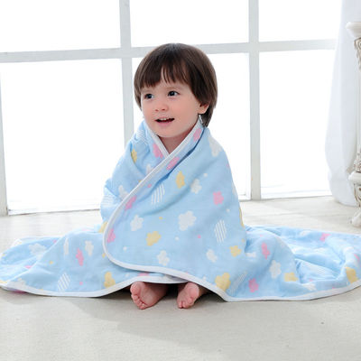 Toalha de banho de muselina de seis camadas com Dobby Border Soft Absorbent e 100% material de algodão