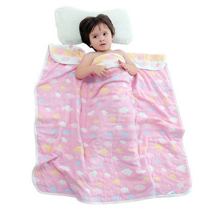 Toalha de banho de muselina de seis camadas com Dobby Border Soft Absorbent e 100% material de algodão