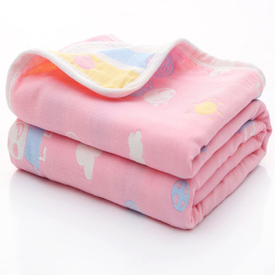 Toalha de banho de muselina de seis camadas com Dobby Border Soft Absorbent e 100% material de algodão