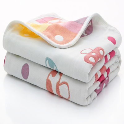 Toalha de banho de muselina de seis camadas com Dobby Border Soft Absorbent e 100% material de algodão