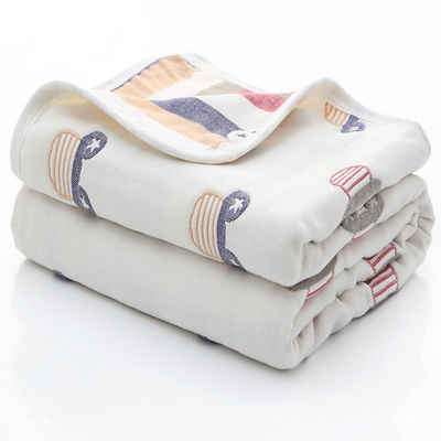 Toalha de banho de muselina de seis camadas com Dobby Border Soft Absorbent e 100% material de algodão