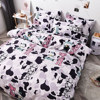 Set de roupas de cama de estilo moderno de tamanho queen ou king com cobertura de cobertor de poliéster e almofada