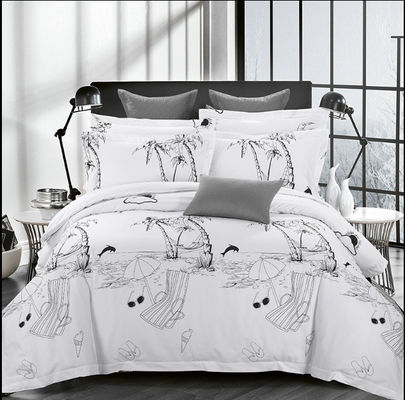 300tc estilo étnico chinês Impresso de quatro peças de algodão roupa de cama conjunto para hotel popular