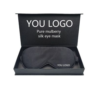 Rótulo de logotipo personalizado 100% puro de seda de amoras Máscara de olhos para dormir padrão sólido