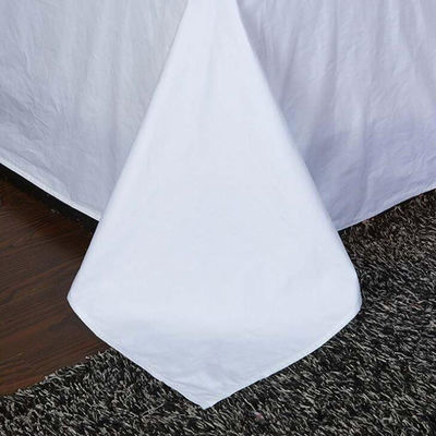 80 Fabric Count Set de lençóis de hotel de algodão para lençóis personalizados em cor branca
