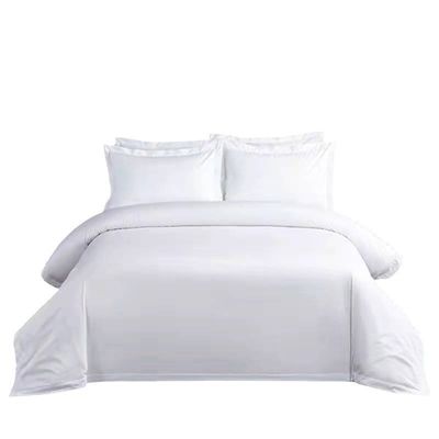 80 Fabric Count Set de lençóis de hotel de algodão para lençóis personalizados em cor branca