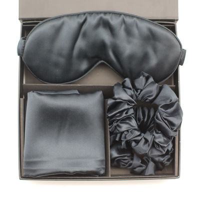 Modelo sólido Logotipo personalizado Satin Silk Eye Mask Set Box para sono tranquilo e amigável para a pele