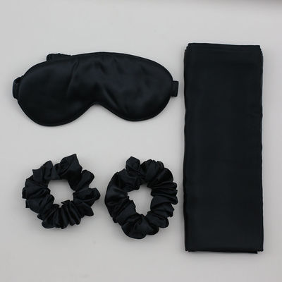 Modelo sólido Logotipo personalizado Satin Silk Eye Mask Set Box para sono tranquilo e amigável para a pele
