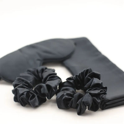 Modelo sólido Logotipo personalizado Satin Silk Eye Mask Set Box para sono tranquilo e amigável para a pele