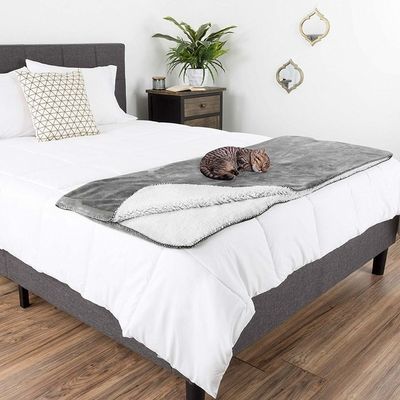 Popular tricô 100% poliéster Veloz Francês Sherpa Pet Blanket para Sofá Cat Kennel
