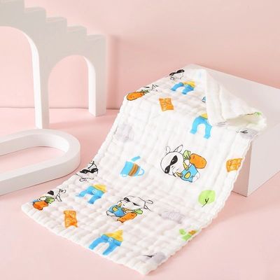 Toalha de bebê de algodão macio e suave de alta densidade 6 camadas não fluorescente 25*50cm
