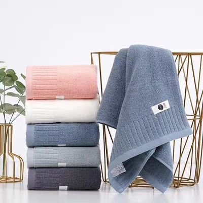Toalha de banho de algodão macia e luxuosa, de dupla face, com filamentos extremos, desenhos listrados simples