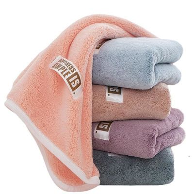 Toalha facial de veludo de coral espessa e macia ótima para absorver suor pode ser personalizada