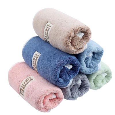 Toalha facial de veludo de coral espessa e macia ótima para absorver suor pode ser personalizada