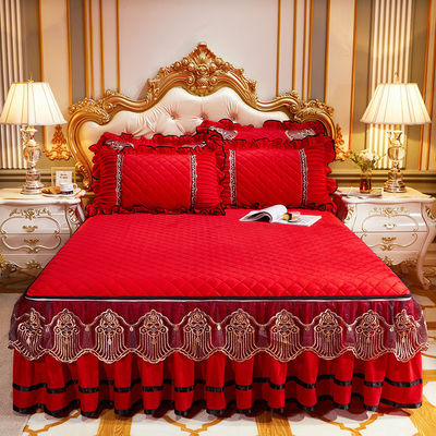 Conjunto de roupa de cama bordada de luxo de 4 peças de cobertor de cama Slip Set com 133x72 densidade de tecido