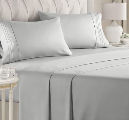 Conjunto de roupa de cama de hotel de poliéster de algodão 400TC para casamento