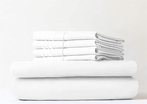 Conjunto de roupa de cama de hotel de poliéster de algodão 400TC para casamento