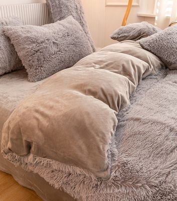 Capa de cobertor de travesseiro Shaggy Plush personalizado define roupa de cama de inverno macia sem preenchimento