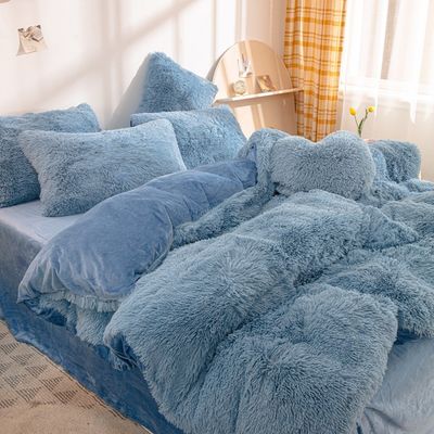 Capa de cobertor de travesseiro Shaggy Plush personalizado define roupa de cama de inverno macia sem preenchimento