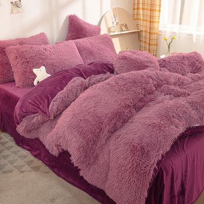 Capa de cobertor de travesseiro Shaggy Plush personalizado define roupa de cama de inverno macia sem preenchimento