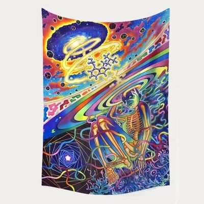 Impressão 3D Tapete de cogumelos Trippy Hippie Psicodélica Arte Abstracta Tapete para pendurar na parede