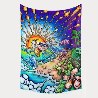 Impressão 3D Tapete de cogumelos Trippy Hippie Psicodélica Arte Abstracta Tapete para pendurar na parede