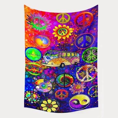 Impressão 3D Tapete de cogumelos Trippy Hippie Psicodélica Arte Abstracta Tapete para pendurar na parede