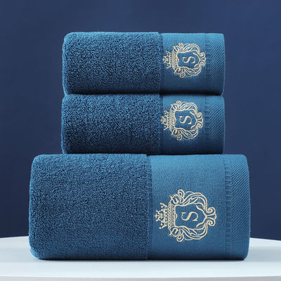 Logotipo personalizado bordado Toalha de algodão puro, macia e absorvente, presente perfeito.