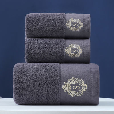 Logotipo personalizado bordado Toalha de algodão puro, macia e absorvente, presente perfeito.
