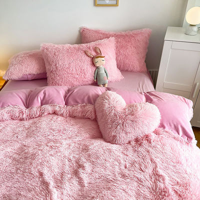Conjunto de lençóis de veludo de coral grosso Conjunto de conforto de luxo para proteção no inverno
