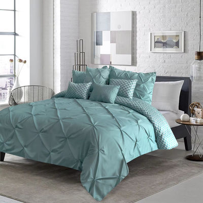 Popularidade Stocks 90GSM 3 Peças Pintuck Cover Soft Microfiber Set de roupa de cama Todas as estações fechamento de fecho personalizado