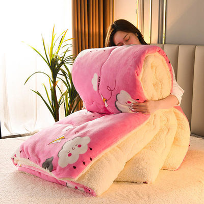 Poliéster de Enchimento de Inverno Quilt espessado Quilt de lã de cordeiro quente para sono suave e confortável
