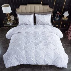 Popularidade Stocks 90GSM 3 Peças Pintuck Cover Soft Microfiber Set de roupa de cama Todas as estações fechamento de fecho personalizado
