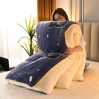 Poliéster de Enchimento de Inverno Quilt espessado Quilt de lã de cordeiro quente para sono suave e confortável