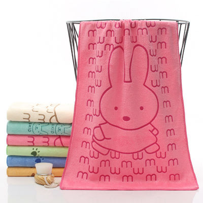 Toalha facial de fibra microfibra de desenho animado cabeça de coelho absorvente suave espessante